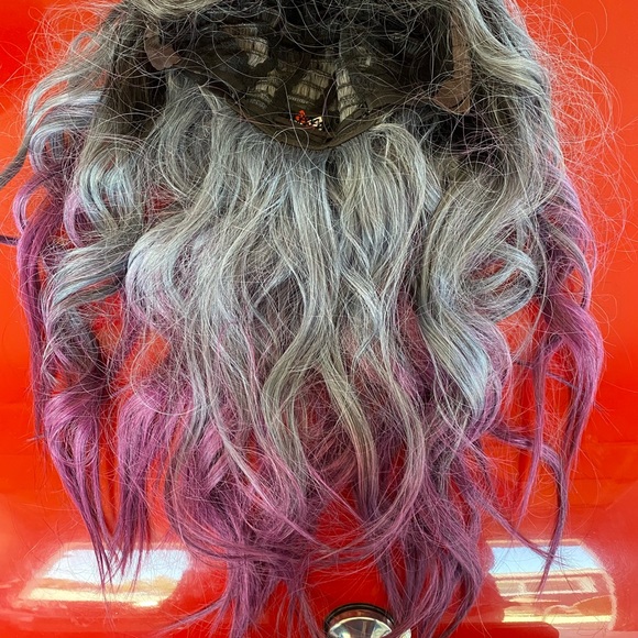 Beautiful wig purple silver and black new never worn with box. - Picture 4 of 5